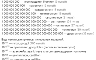 Сколько Нулей В Квадриллионе Показать Таблицу Чисел И Примеров