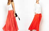 Красная юбка миди: особенности модели и правила комбинирования